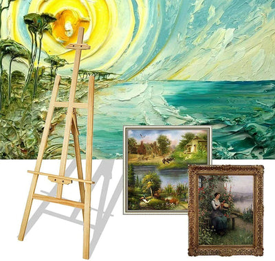 Easels, Large, Easel, Wood Easel, Studio Easel, Pine Standing Easel