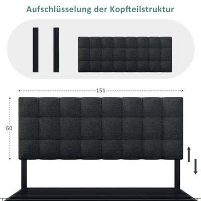 Linen Bed Frame With 4 Drawers