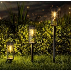 8 Pack Outdoor Solar Pathway Lights  Cold White For Garden Driveway Landscpe Decoration  IP65 Waterproof