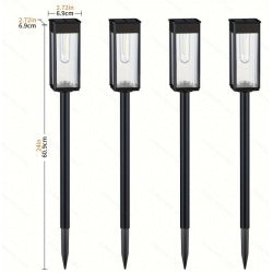 8 Pack Outdoor Solar Pathway Lights  Cold White For Garden Driveway Landscpe Decoration  IP65 Waterproof