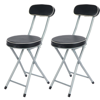 2PCS Cushioned Folding Stool Multifunctional Foldable Padded Chair for Home Office