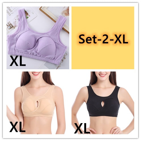 Cotton Anti-expansion Anti-Sag Gathering Adjustment Sports Bra