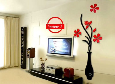 Creative vase acrylic 3D wall sticker