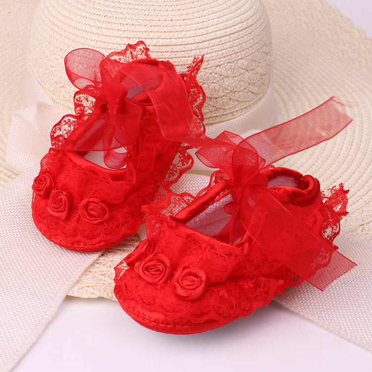 Manufacturers selling Taobao explosion of baby shoes toddler shoes soft bottom shoes spring slip baby shoes lace princess shoes