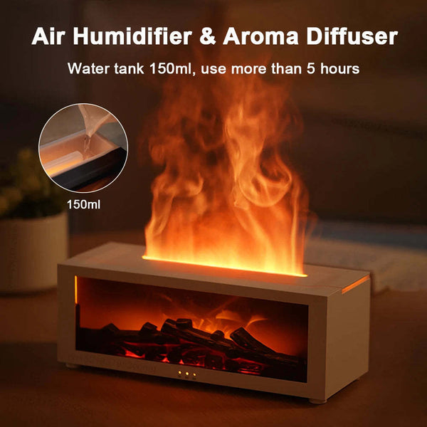 2025 New Flame Aromatherapy Machine Colorful Essential Oil Diffuser Home Large Fog Volume Flame Humidifier 3D Flame Fireplace Machine