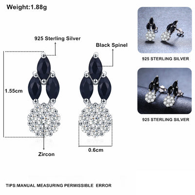 Full Diamond Round Zircon Copper-plated Earrings