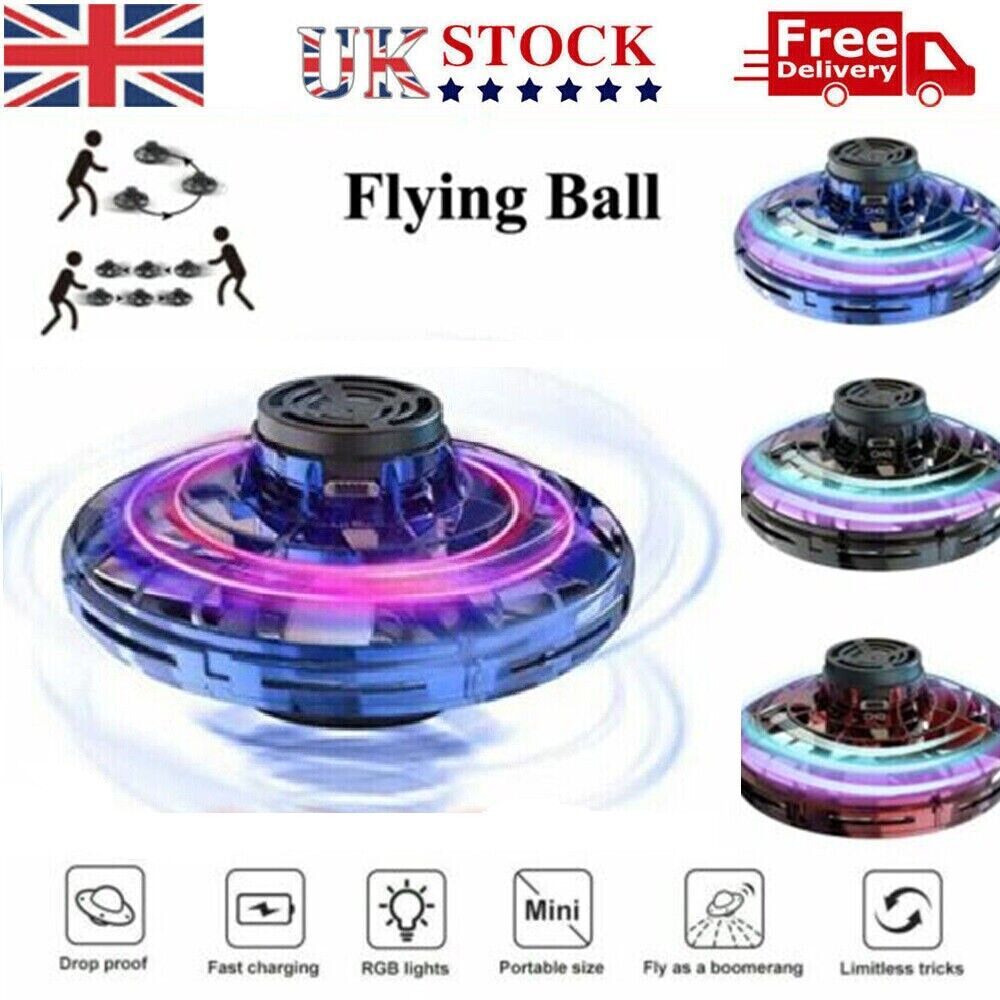 PRO Flying Ball Boomerang Fidget Spinner Toy Mini Drone Boy Girl Gifts Hover Orb