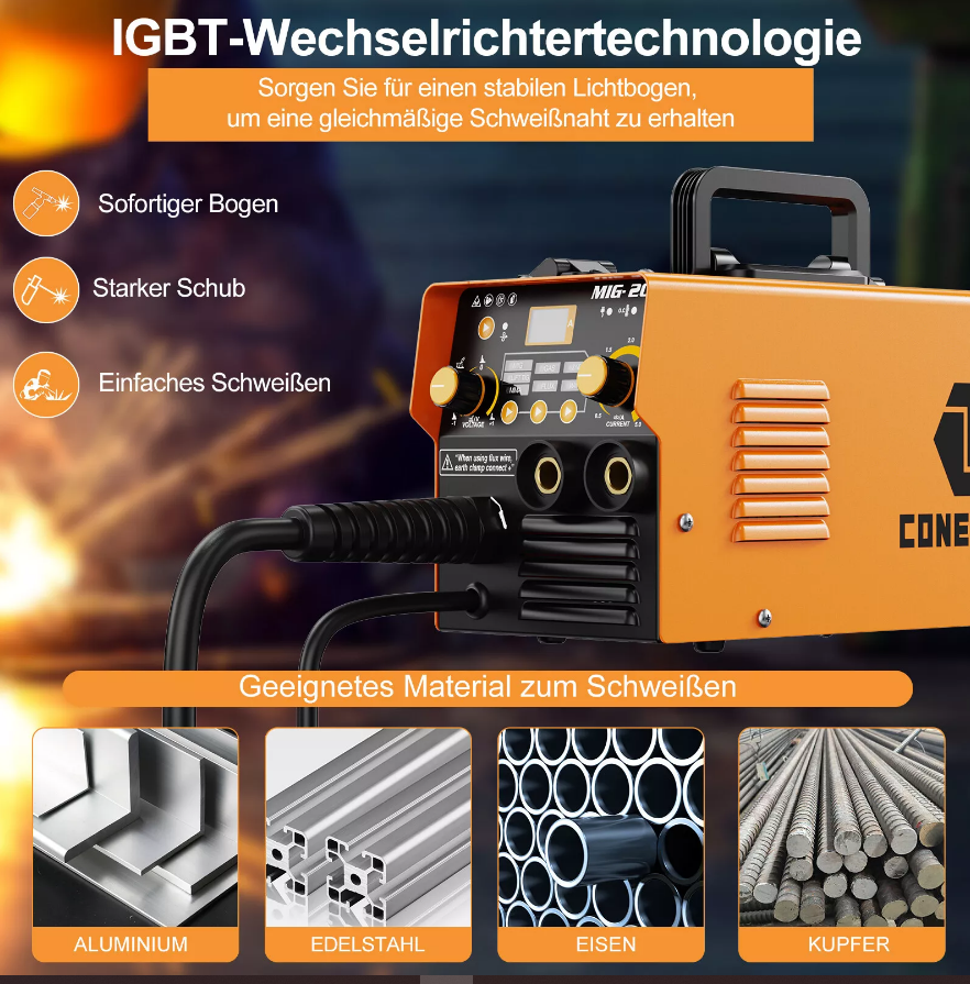 Fülldraht Schweissgerät mit Elektroden