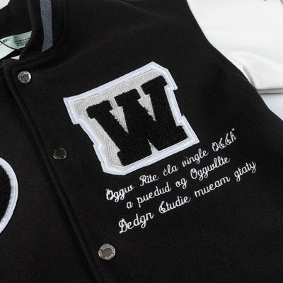 Moon Letter Pattern Baseball Uniform Jacket