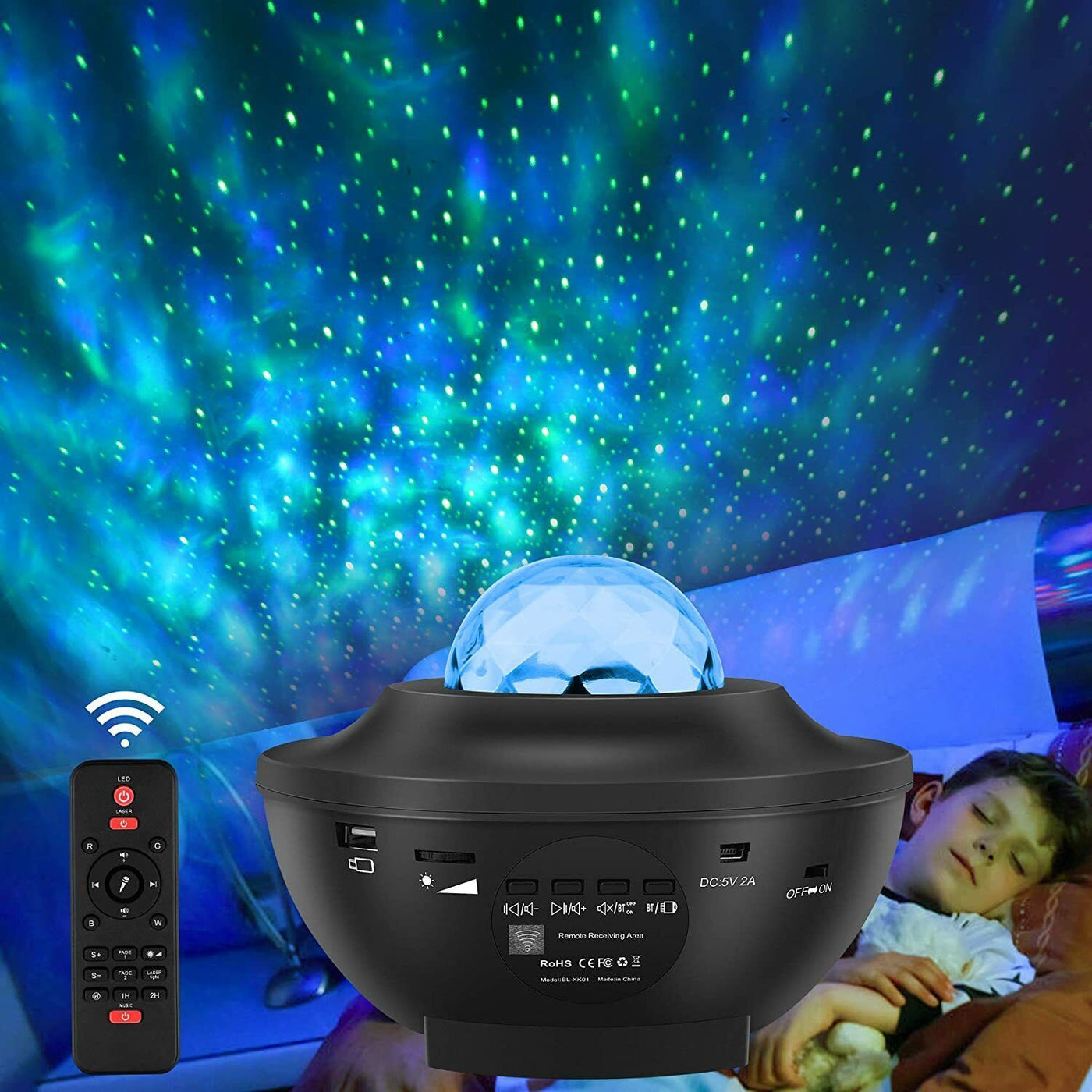 Black USB Starry Sky Projection DE