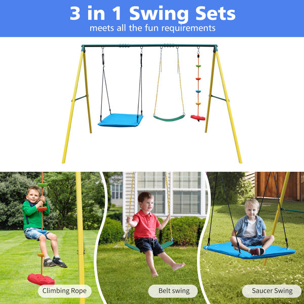 Indoor, Outdoor Metal Swings With Seat Belts For Backyards