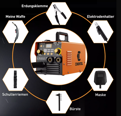 Fülldraht Schweissgerät mit Elektroden