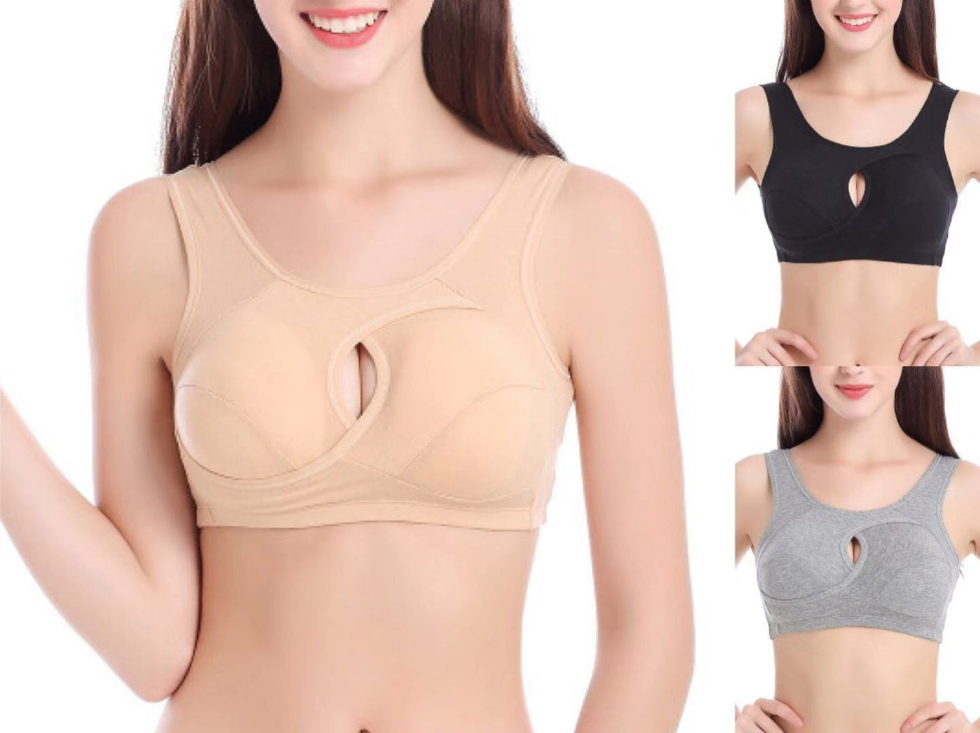 Cotton Anti-expansion Anti-Sag Gathering Adjustment Sports Bra