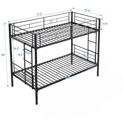 METAL BUNK BED BLACK