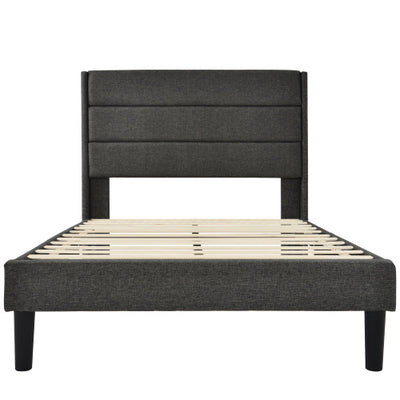 Linen Bed Frame With Slatted Frame